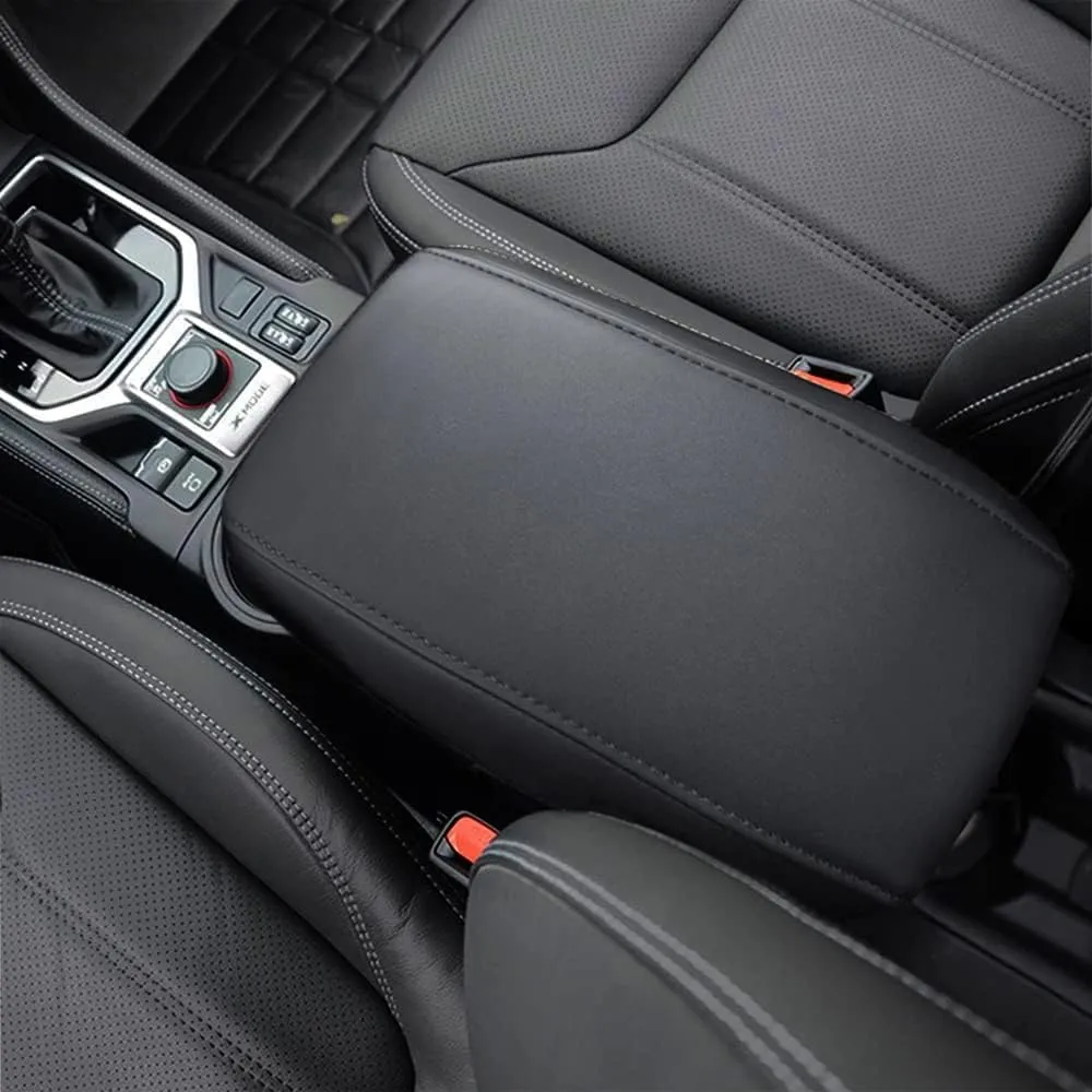 A ABIGAIL Center Console Armrest Cover Compatible with Subaru Forester 2019-2023 PU Leather Arm Rest Box Lid Middle Console Cover Seat Protector Armrest Cushion Pad (Black)