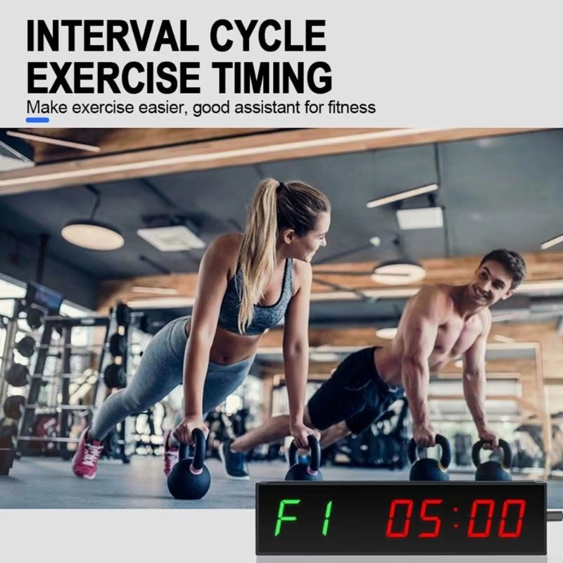 A0KA Gym Timer Clock Remote Control Fitness Interval Timer LED Digital Gym Wall Clock