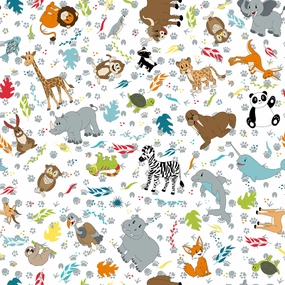 A to Zoo - Light Gray Tossed Animals