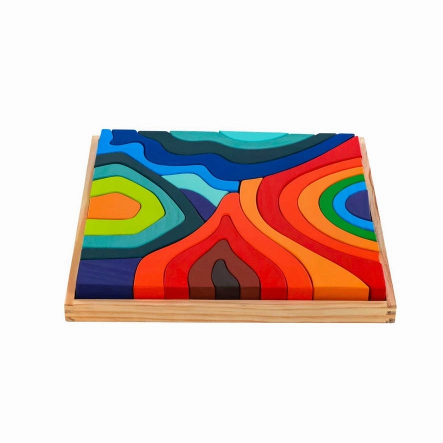 Abstract Shapes 23 Pcs Wooden Building Set