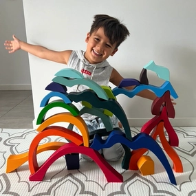 Abstract Shapes 23 Pcs Wooden Building Set