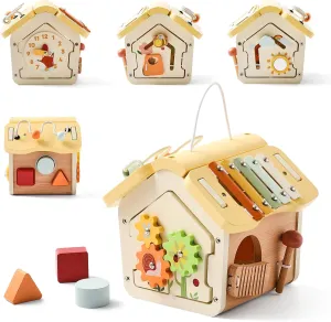 Activity Cube Montessori Toys 10-in-1 Wooden Toy | Multifunctional Early Educational Development Toys | Baby Activity Cubes for Girls Boy | Montessori Cube Toddler Toy Birthday Gift