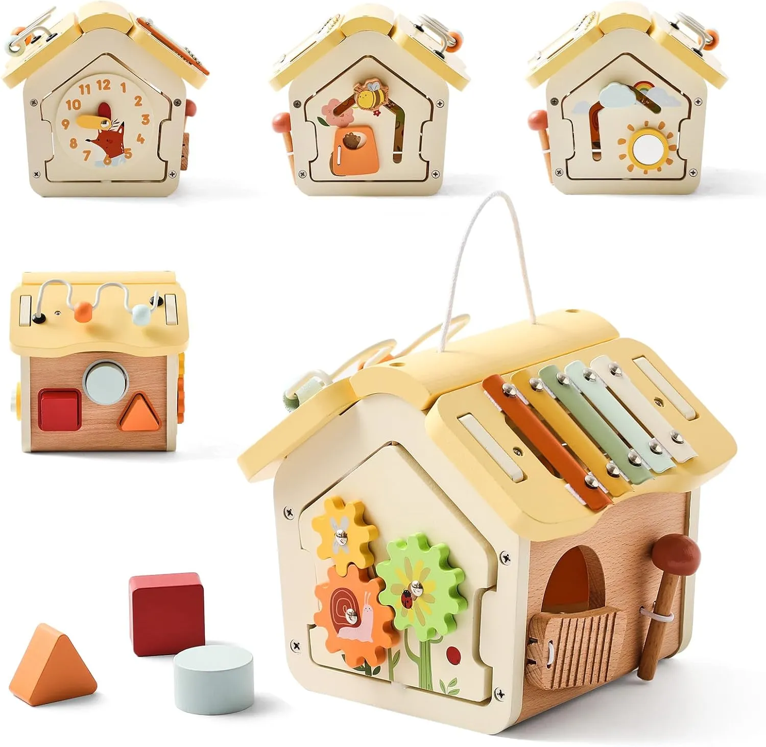Activity Cube Montessori Toys 10-in-1 Wooden Toy | Multifunctional Early Educational Development Toys | Baby Activity Cubes for Girls Boy | Montessori Cube Toddler Toy Birthday Gift