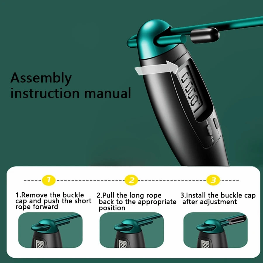Adjustable Cordless Skipping Rope with Counting Feature – Weight-Bearing Fitness Tool