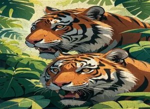 Adult Puzzle 500 Pieces Tigers in The Jungle Challenging Difficult Cool Puzzle
