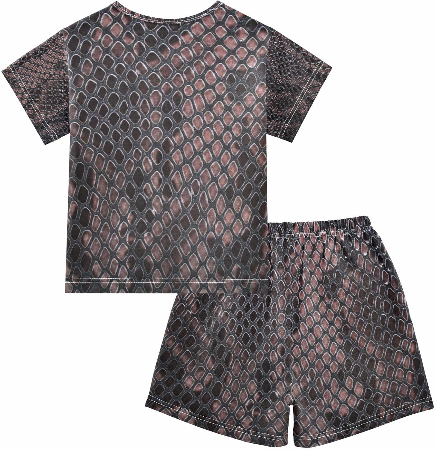Aflyko Boys' Cotton Shorts Set Fancy Snakeskin Luxury Brown 2 Piece Summer Clothes