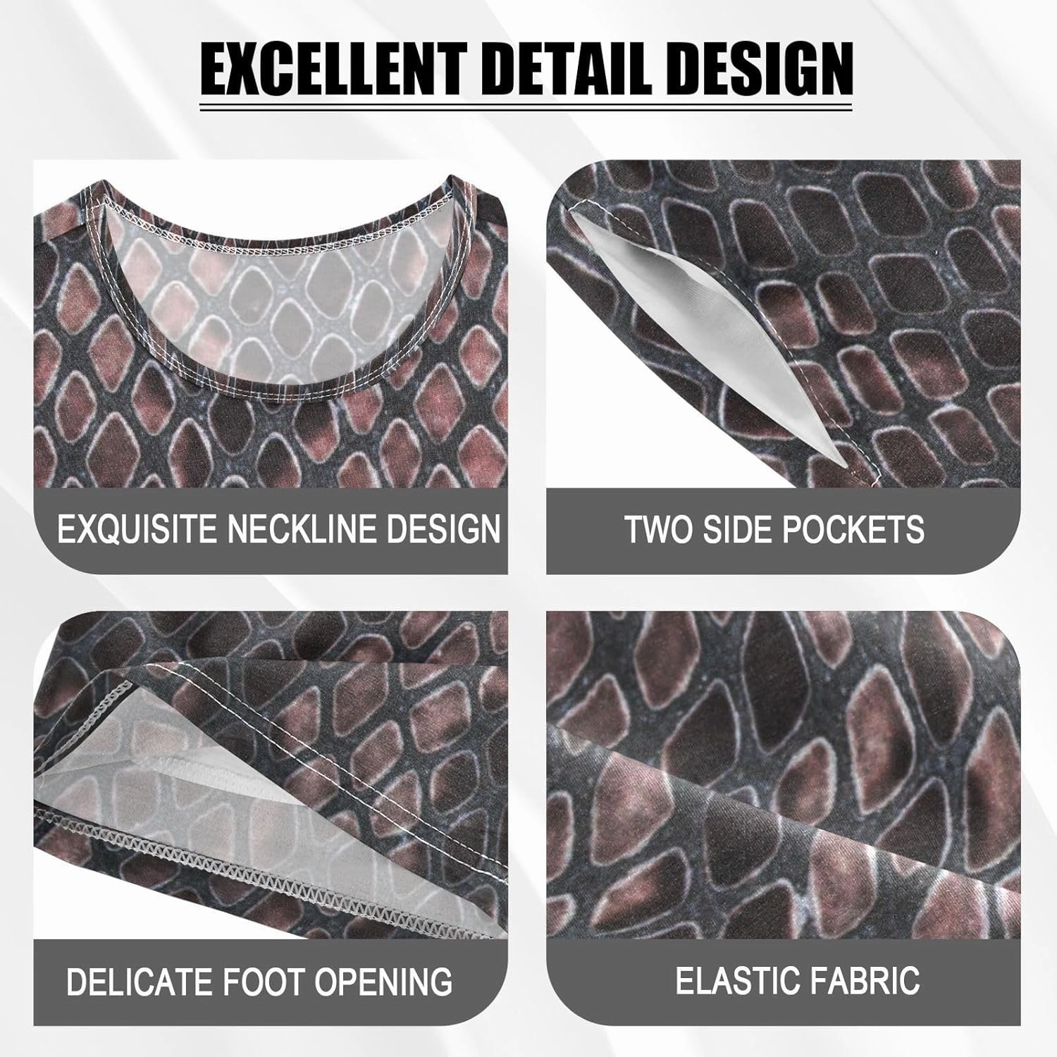 Aflyko Boys' Cotton Shorts Set Fancy Snakeskin Luxury Brown 2 Piece Summer Clothes