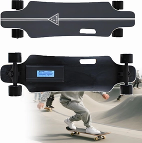 All-Terrain Electric Longboard Skateboard with Remote, 25km (15.6mph) W/4400mah Battery 8km (9.4 Mi) Range, Smooth Braking & 4-Speed ​​Control - 90kg (200lb) Capacity Maple Deck,TypeC