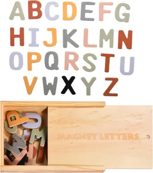 Alphabet Magnets for Fridge - Letter Magnets for Toddlers 1-3 - Large Magnetic Kids Toys to Stick on Refrigerator and Other Metallic Surface - Big and Colorful Letter Wood Magnet for Baby