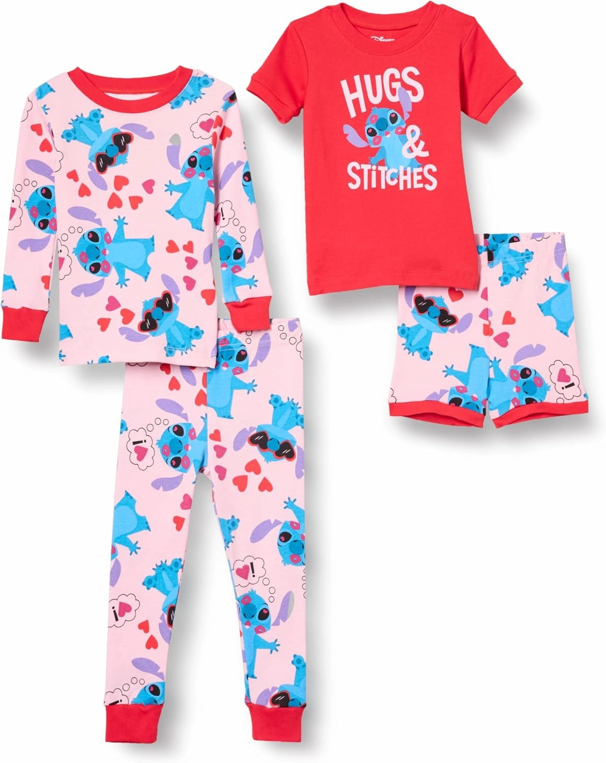 Amazon Essentials Disney | Marvel | Star Wars Babies, Toddlers, and Girls' Pajama Set, 4-Piece (Previously Spotted Zebra)