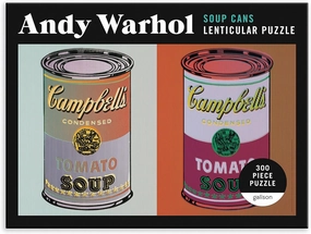 Andy Warhol Soup Cans Jigsaw Puzzle, 300 Pieces, 24” x 18” – Lenticular Jigsaw Puzzle Featuring Shifting Iconic Andy Warhol Artwork–Thick, Sturdy Pieces, Challenging Family Activity, Great Gift Idea