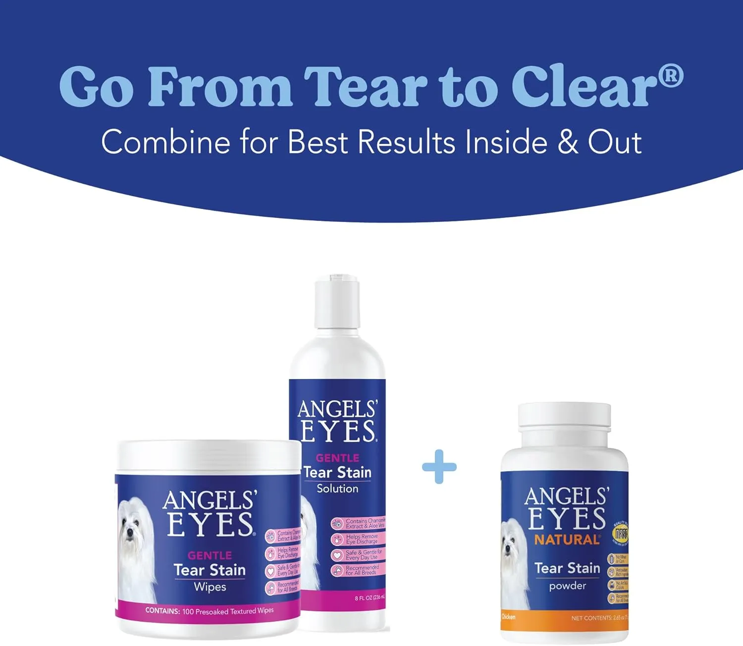 ANGELS' EYES Natural Tear Stain Prevention Chicken Powder for Dogs | All Breeds | No Wheat No Corn | Daily Support for Eye Health | Proprietary Formula |Limited Ingredients | Net Contents 75g