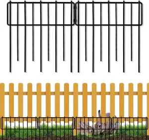 Animal Barrier Fence, 12In(H) x 28.00Ft(L) Upgrade 1.26 in gap Decorative Fences No Dig Fence for Rabbit and Dog, Rustproof Metal Wire Garden Fence Border for Garden Patio Landscaping,26 PCS
