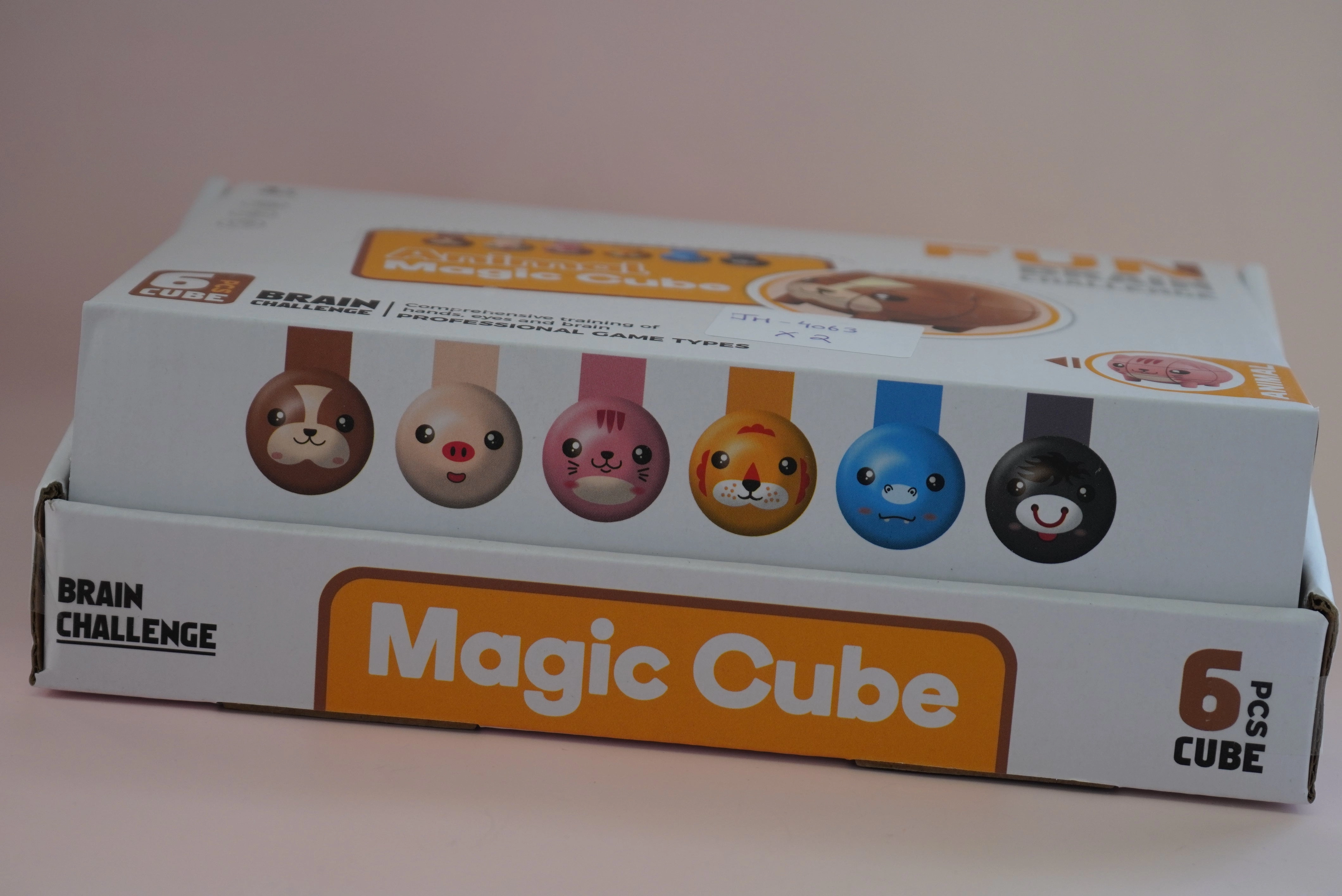 Animal Face Magic Cube – Brain Challenge Puzzle Toy (6/Box)