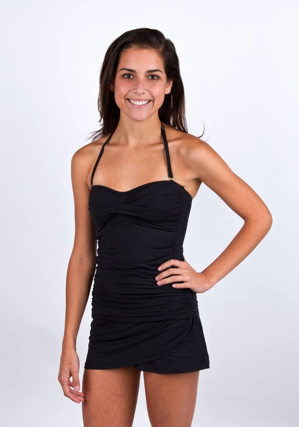 Anne Cole Live in Color Twist Front Bandeau Tankini Top
