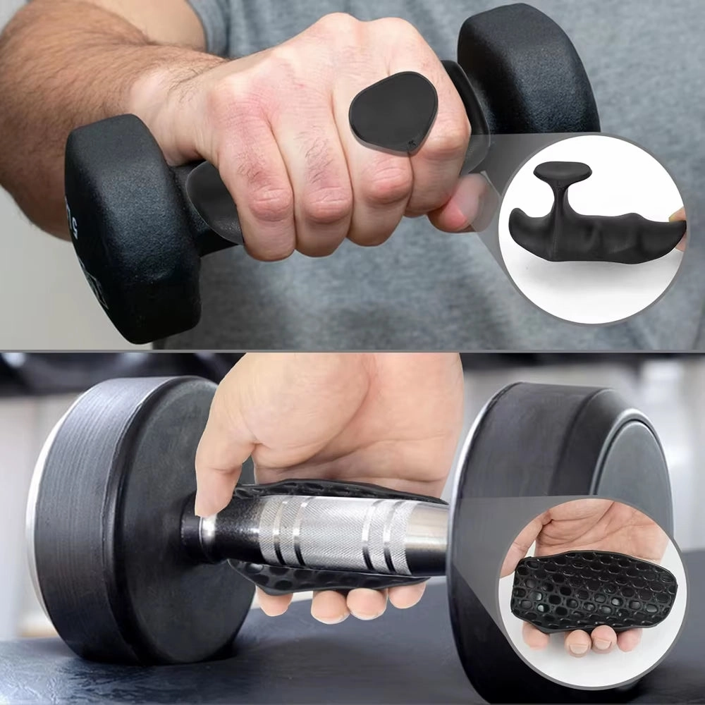 Anti-Slip Workout Grips Ergonomic Rubber Hand Protector Grips for Weight Lifting Pull-Ups Gym Training - Unisex Fitness Gloves