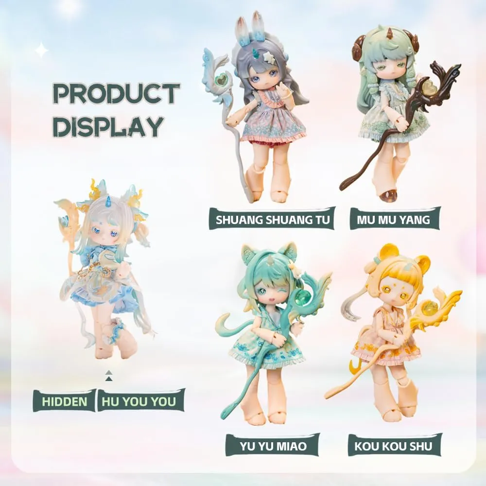 Antu Cute Beast Magic Series Ob11 1/12 Bjd Doll Gift Figure Toy Cute Action Anime Figures Dolls Toys (Single Box)