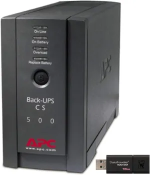 APC Back UPS PRO BK500BLK Tower UPS Bundle with 16GB DataTraveler USB Drive