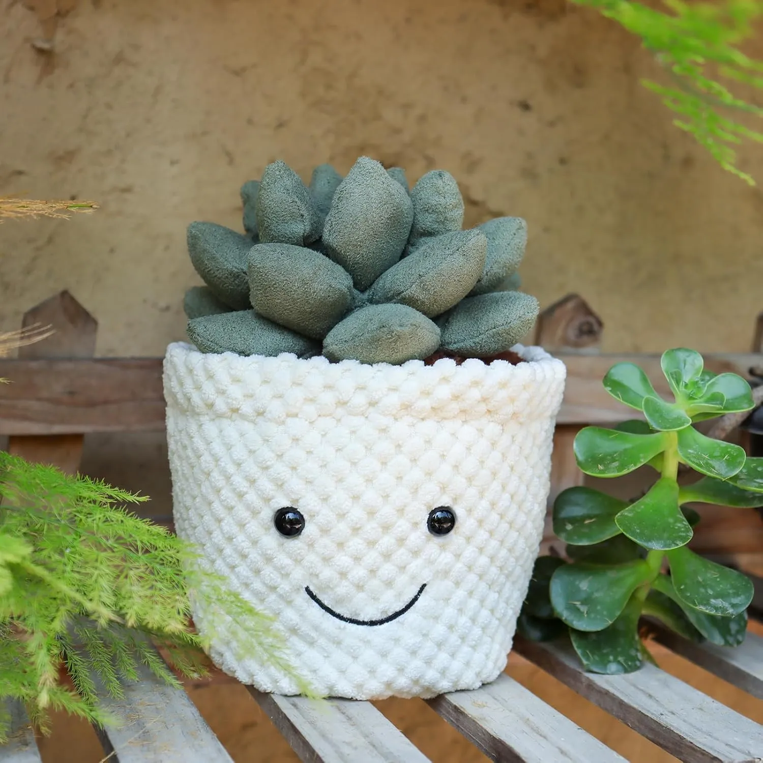 Apricot Lamb Potted Succulents Plant Stuffed Animals for Kids, Soft Cute Plush Toys for Baby Girl and Boy, 4.7 Inches