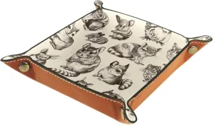 Art Hand-Painted Animals Stacking Jewelry Organizer Trays, Desk Drawer Organizer Tray for Earrings, Bracelets, Rings, Small and Stylish