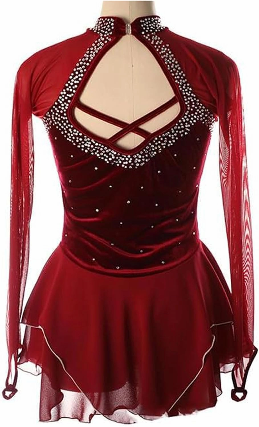 Artistic Ice Skate Competition Dress for Girls Figure Skating Leotard Costume Crystal Ballet Gymnastics Skirt