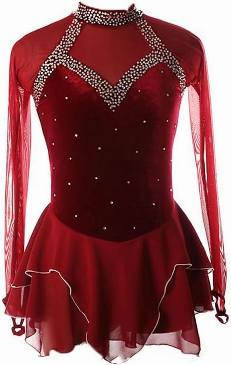 Artistic Ice Skate Competition Dress for Girls Figure Skating Leotard Costume Crystal Ballet Gymnastics Skirt