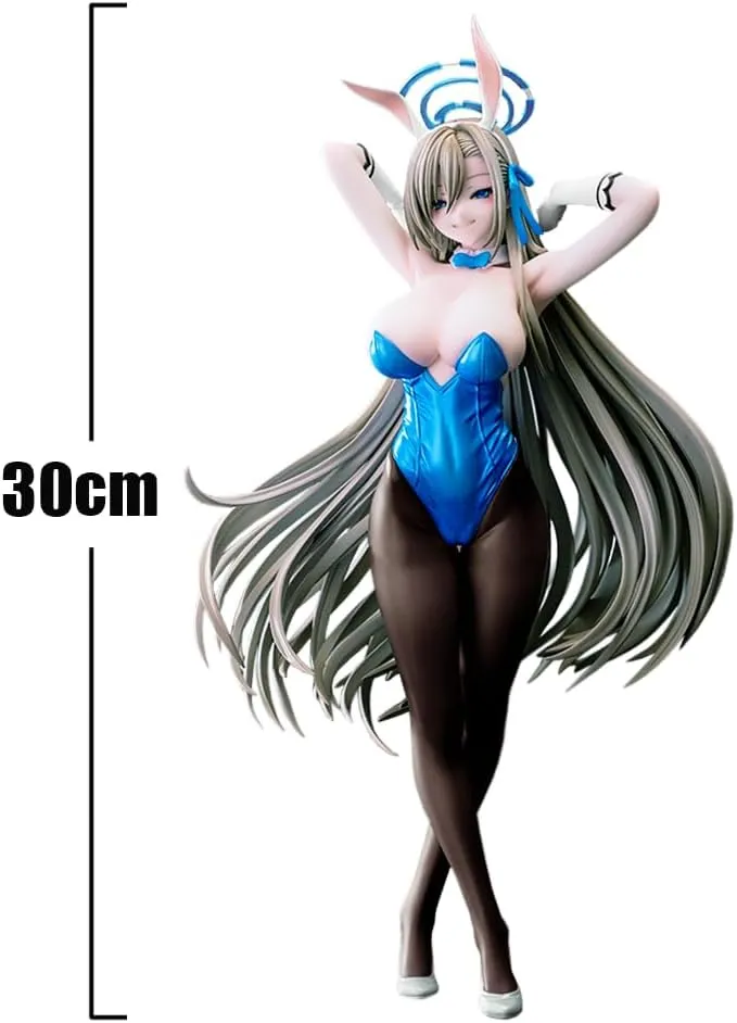 Asuna Ichinose Figure Statue, 30cm Big Size Anime Blue Figure Bunny Girl Figure Asuna Ichinose Action Figure, PVC Handmade Collectible Desktop Decoration Gifts