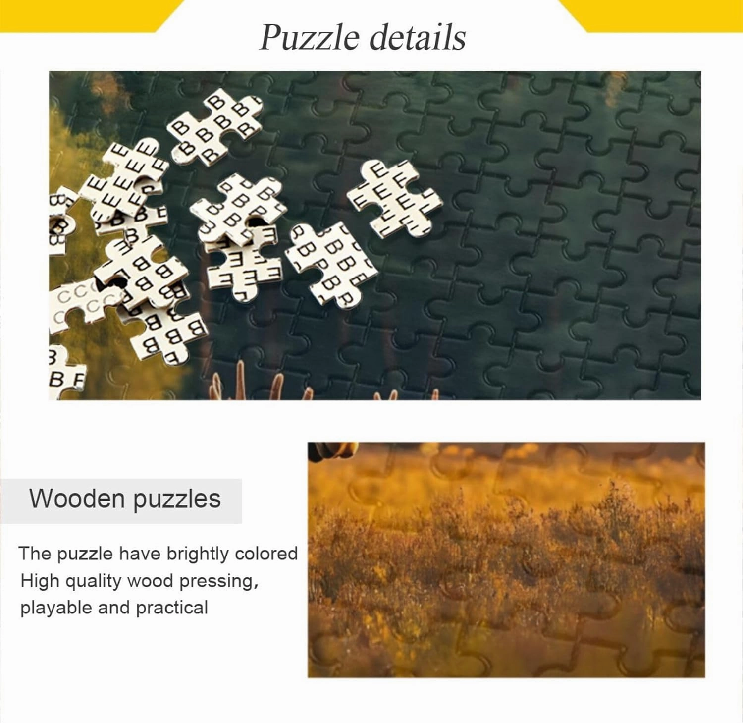 Autumn Moose Grassland Landscape Jigsaw Puzzle 500 Piece, Educational Intellectual Decompression Puzzle Game Jigsaw Puzzle for Adult Active Thinking Party Entertainment, Family Games