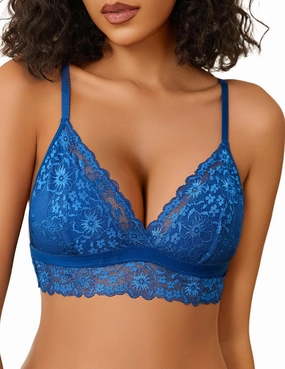 Avidlove Lace Bralette for Women Sexy Wireless Bralettes Non Padded Bralette V Neck Minimizer Lingerie