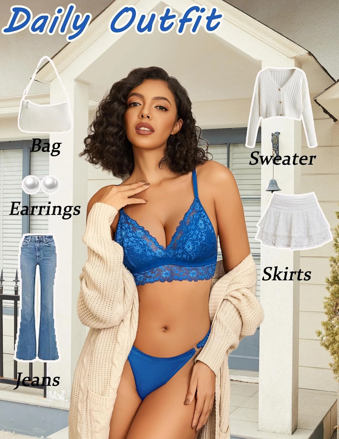 Avidlove Lace Bralette for Women Sexy Wireless Bralettes Non Padded Bralette V Neck Minimizer Lingerie