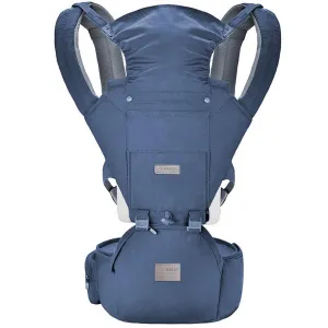 Baby Carrier Newborn to Toddler, YIYUNBEBE Adjustable Detachable Baby Carrier with Hip Seat, All Seasons Baby Holder Carrier for Dad Mom, Blue