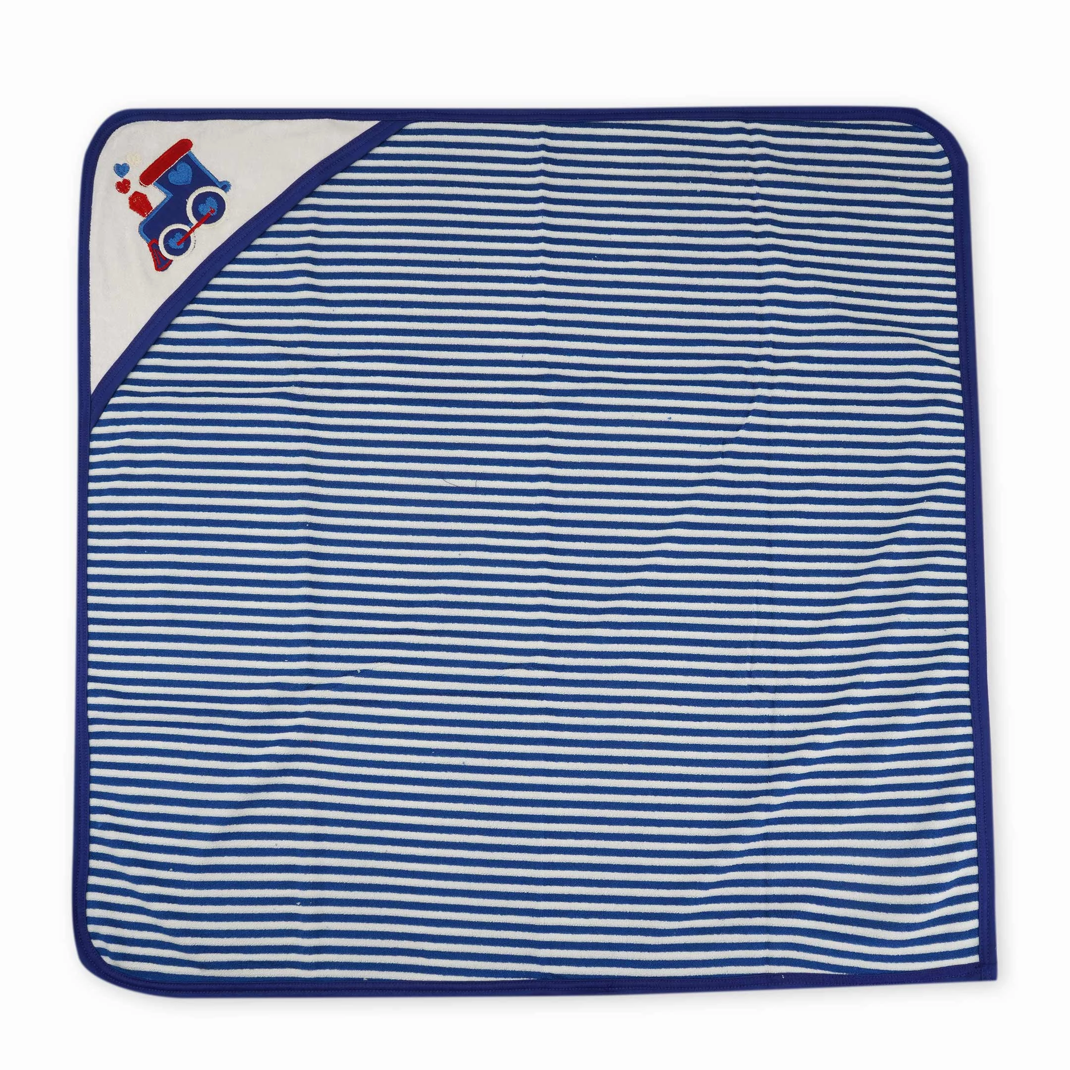 Baby Hooded Towel Stripes Blue - Sunshine