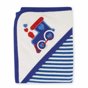 Baby Hooded Towel Stripes Blue - Sunshine