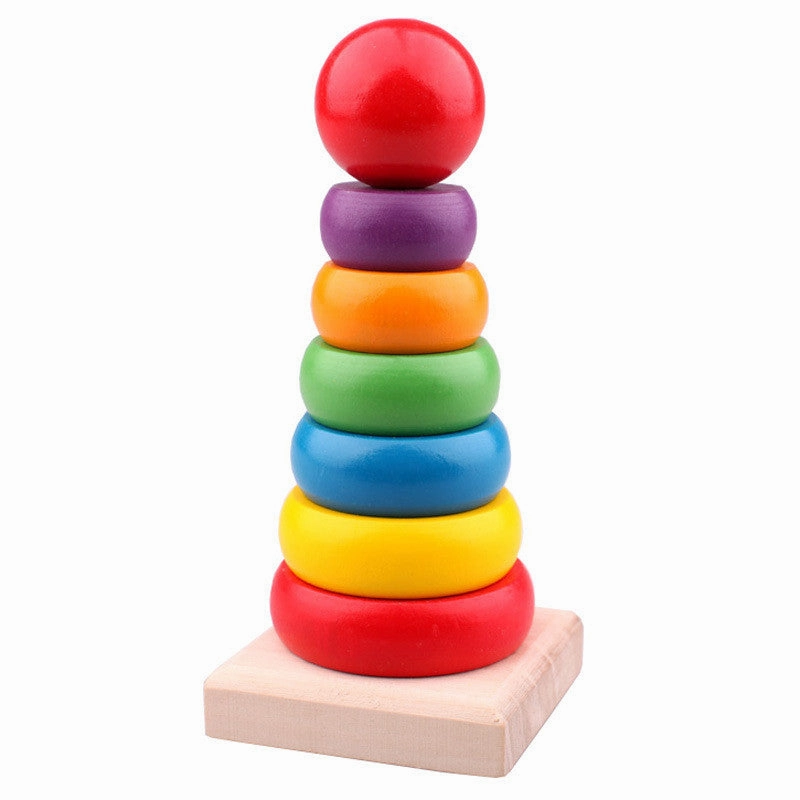 Baby Wooden Rainbow Stacking Tower Toy For Kids