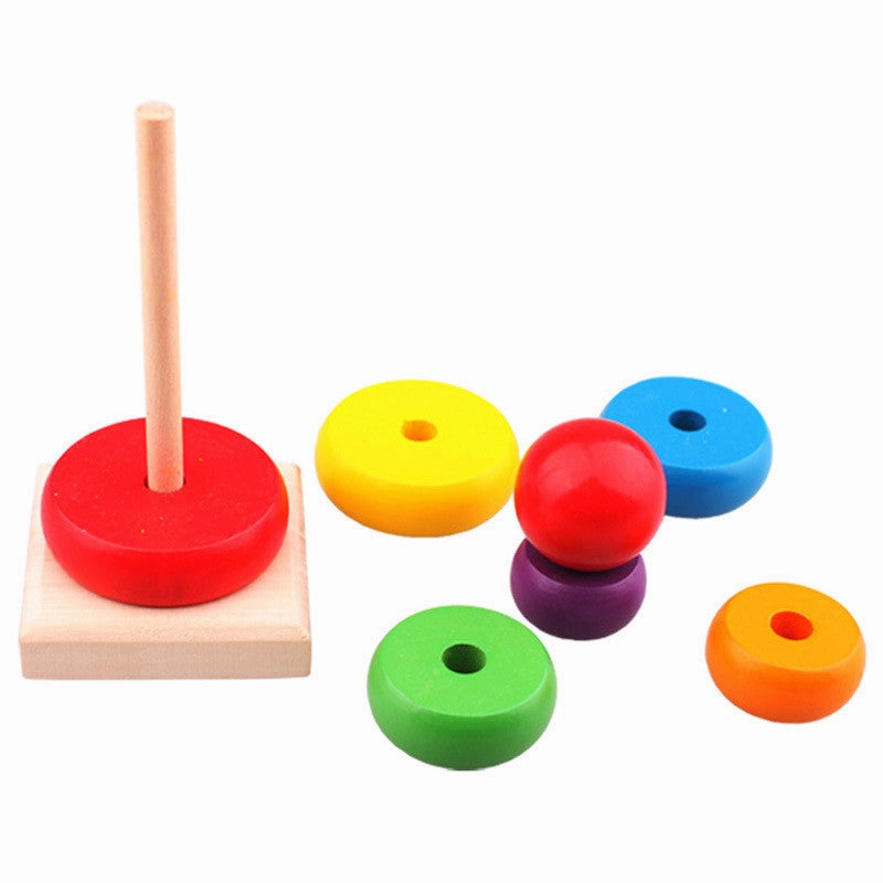 Baby Wooden Rainbow Stacking Tower Toy For Kids