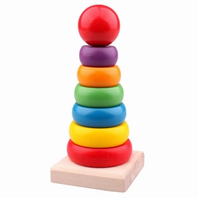 Baby Wooden Rainbow Stacking Tower Toy For Kids
