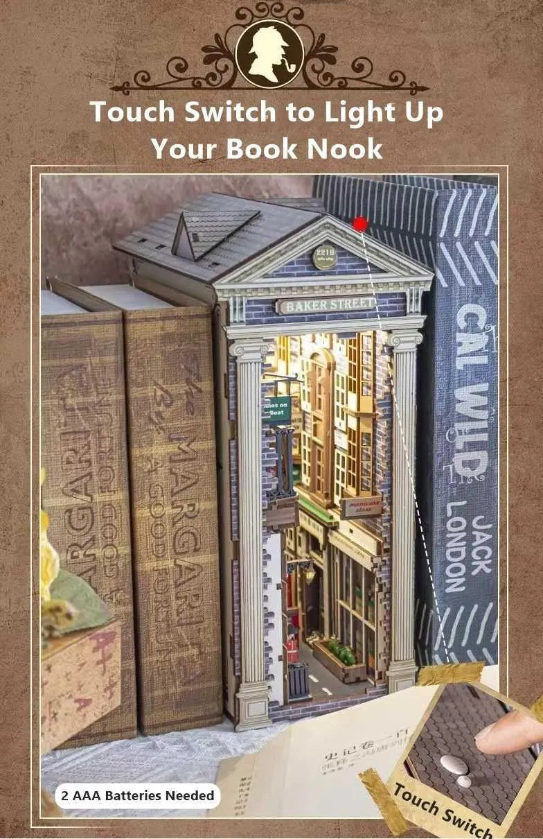 Baker Street DIY Book Nook Kit - Sherlock Holmes Inspired