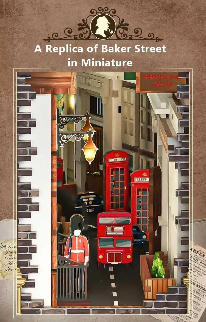 Baker Street DIY Book Nook Kit - Sherlock Holmes Inspired