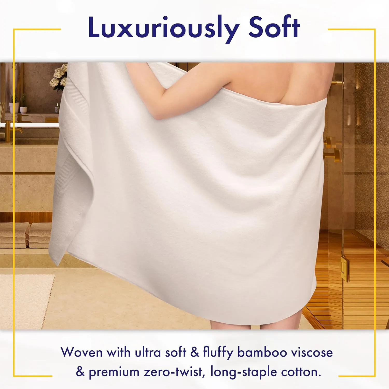 Bamboo Viscose Bath Towels - Ultra Soft & Plush 700 GSM Luxury Bath Towels - Super Absorbent & Quick Drying - 6 Piece Towel Set (Pewter Grey)