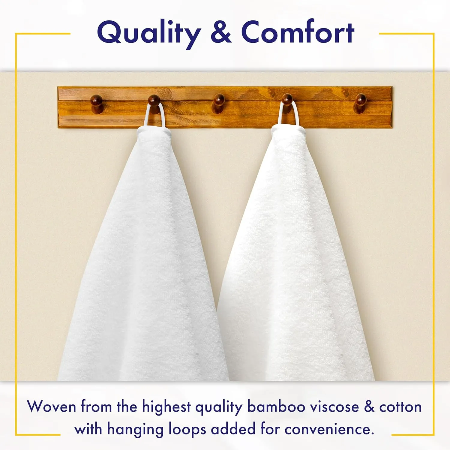 Bamboo Viscose Bath Towels - Ultra Soft & Plush 700 GSM Luxury Bath Towels - Super Absorbent & Quick Drying - 6 Piece Towel Set (Pewter Grey)