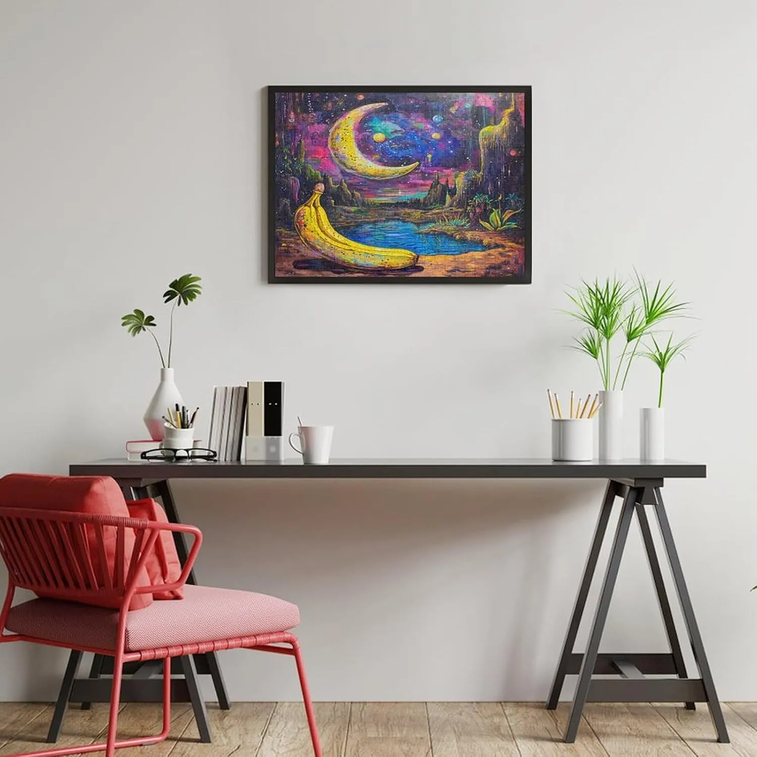 Banana Moon 500 Piece Jigsaw Puzzle,Forest Under The Moonlight Impossible Hard Difficult Challenging Puzzles for Adults, Challenging Puzzles,500 PCS