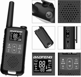 BAOFENG Long Range Two-Way Radio,Bring Headphones Rechargeable, Waterproof Rainforest,NOAA Weather Forecast, VOX Hands-Free (2 Packs)