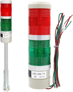 Baomain Industrial Warning Signal Tower Lamp LTA-502T DC 24V 3 Wires Red Green Continuous Light