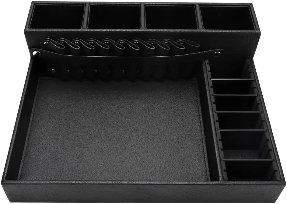 Barber Storage Box,Hairdressing Tool Holder, Multifunctional Detachable Large Storage Box, Shear Holder PU Leather Salon Scissors Holder, Hair Cutting Tools Storage Case for Barber Accessories(Large)