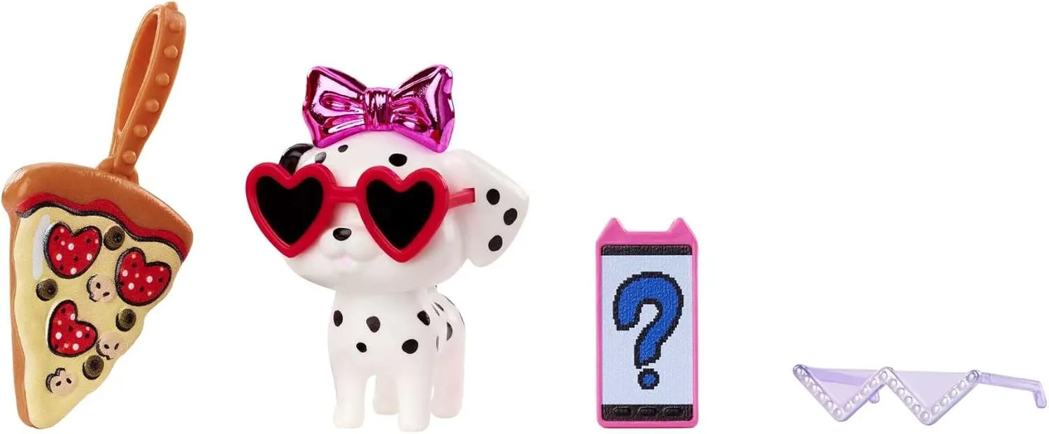 Barbie Extra Doll and Accessories with Black Hair, Lavender Lips, Metallic Silver Jacket and Pet Dalmatian Puppy