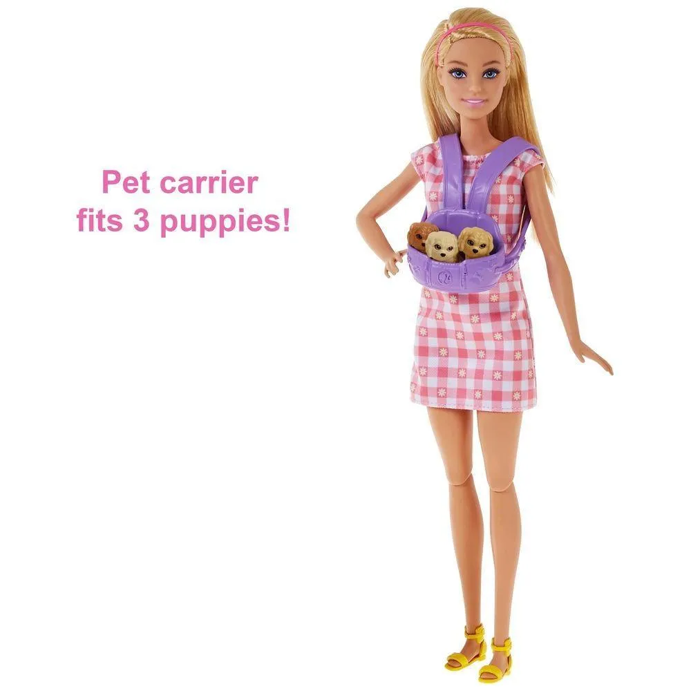 Barbie New Born Pups Doll And Pets Playset