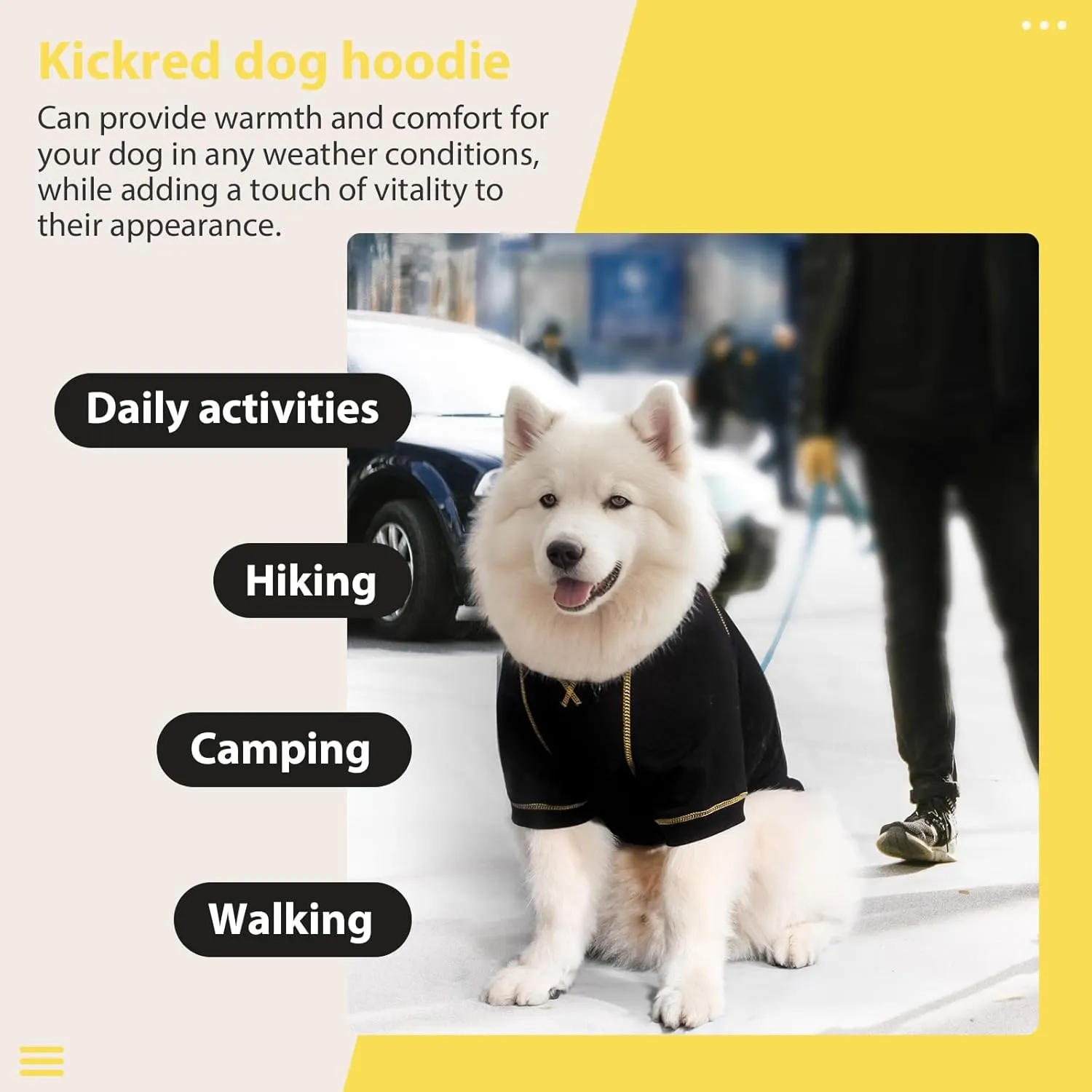 Basic Dog Hoodie Sweatshirts, Pet Clothes Hoodies Sweater with Hat and Leash Hole, Soft Cotton Outfit Coat for Large Medium Small Dogs, Black (Medium)