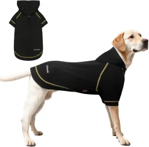 Basic Dog Hoodie Sweatshirts, Pet Clothes Hoodies Sweater with Hat and Leash Hole, Soft Cotton Outfit Coat for Large Medium Small Dogs, Black (Medium)