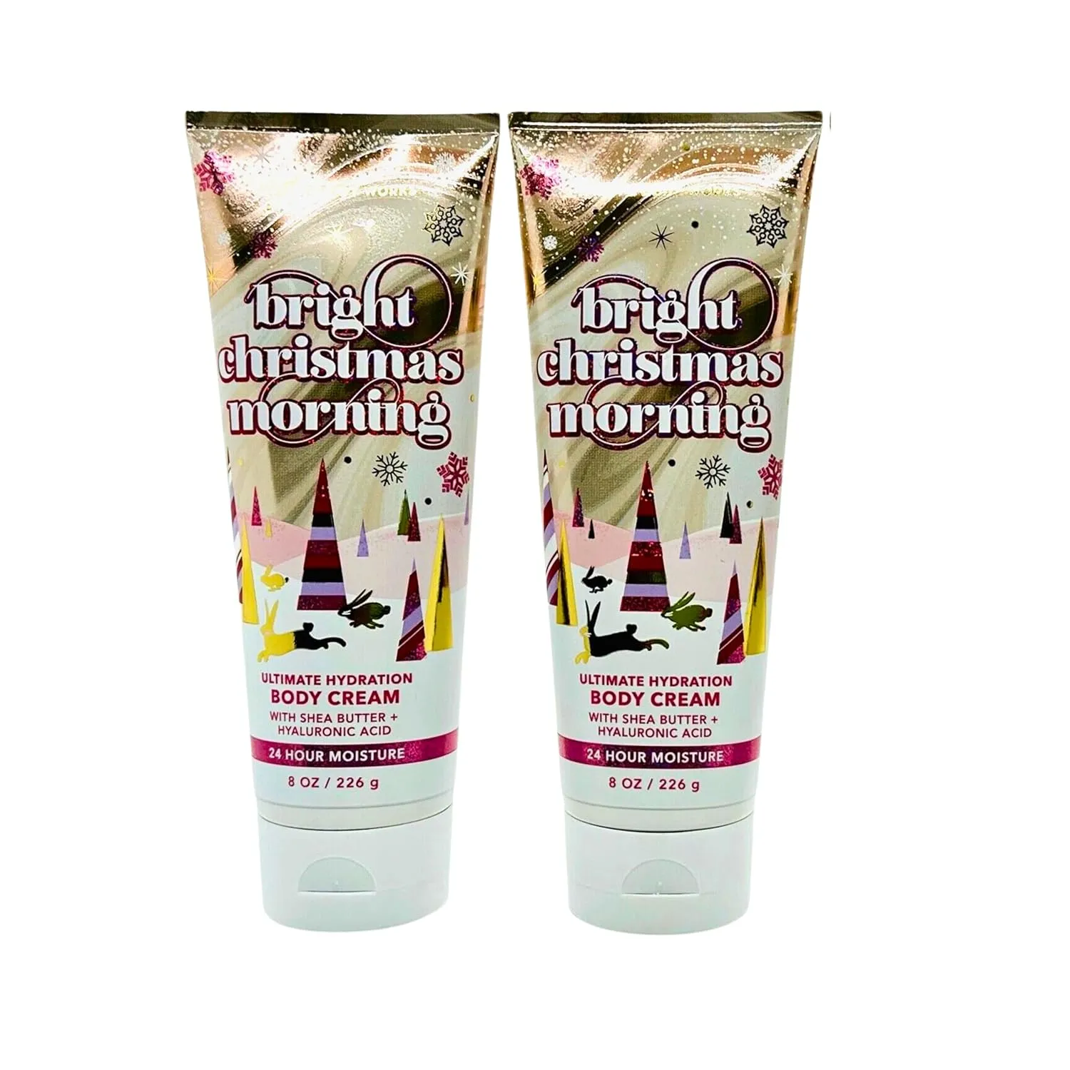 Bath & Body Works Body Cream, Gift Set of 2, 8oz Each (Bright Christmas Morning)