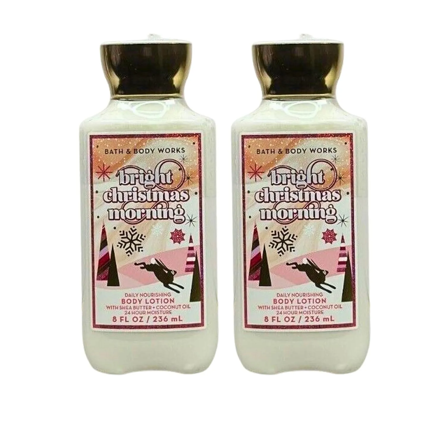 Bath & Body Works Body Lotion Pack of 2, 8oz Each (Bright Christmas Morning)